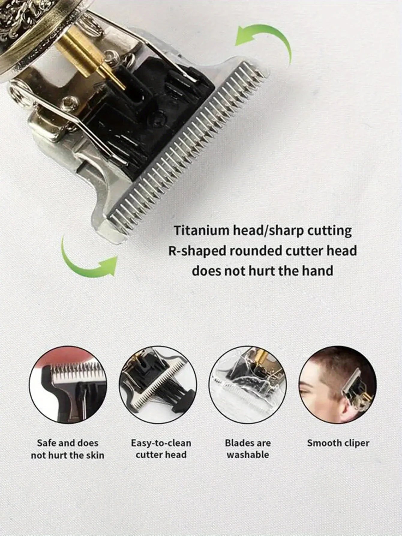 LCD Electric Hair Clipper for Men Oil Shaving Head Pusher Sculpture Shaver Rechargeable Hair Trimmer Hairdressing Set Gifts