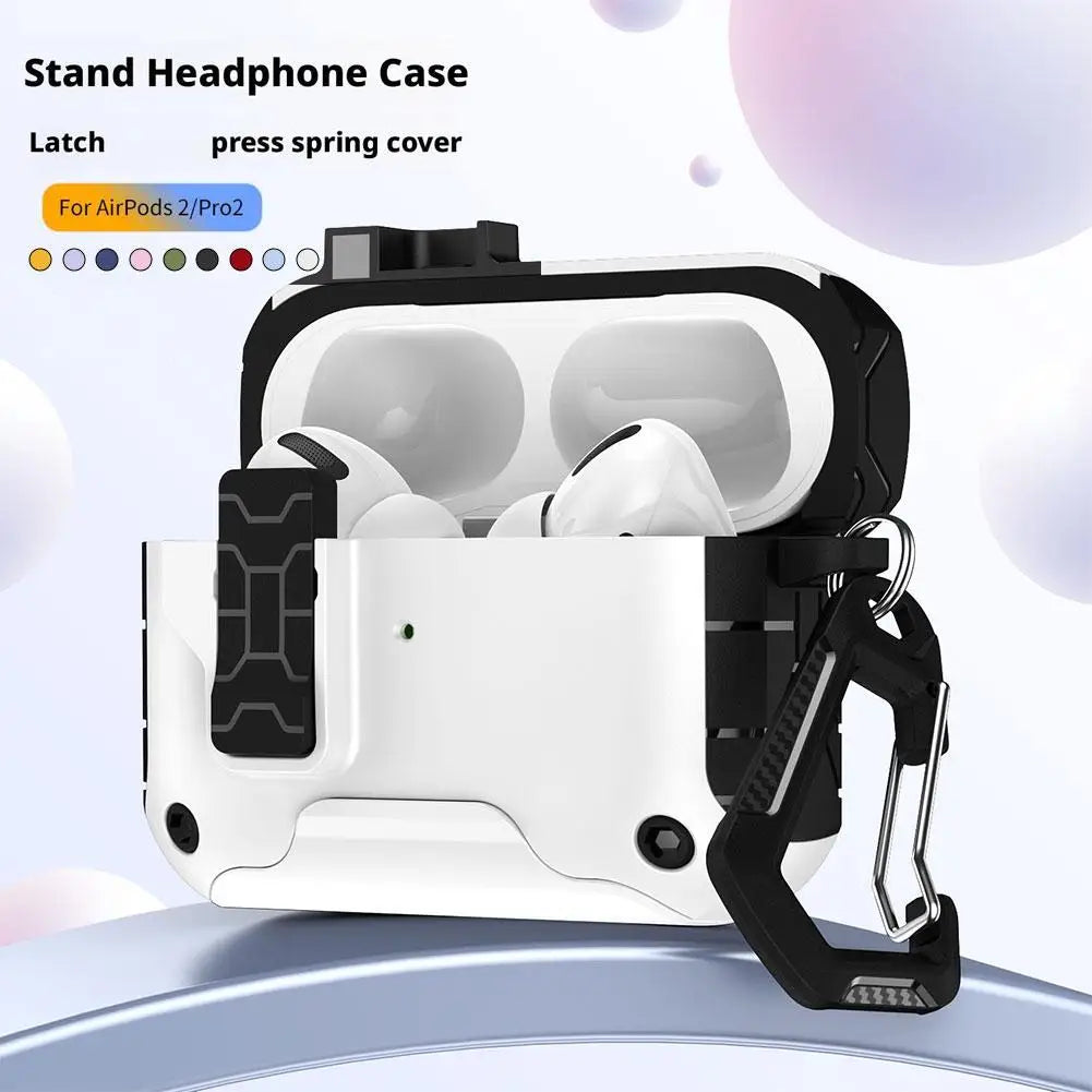 for Airpods Pro 3 (2025) Case with Secure Lock Automatic Pop-up Full Protective Hard Cover with Keychain for AirPods Pro 3