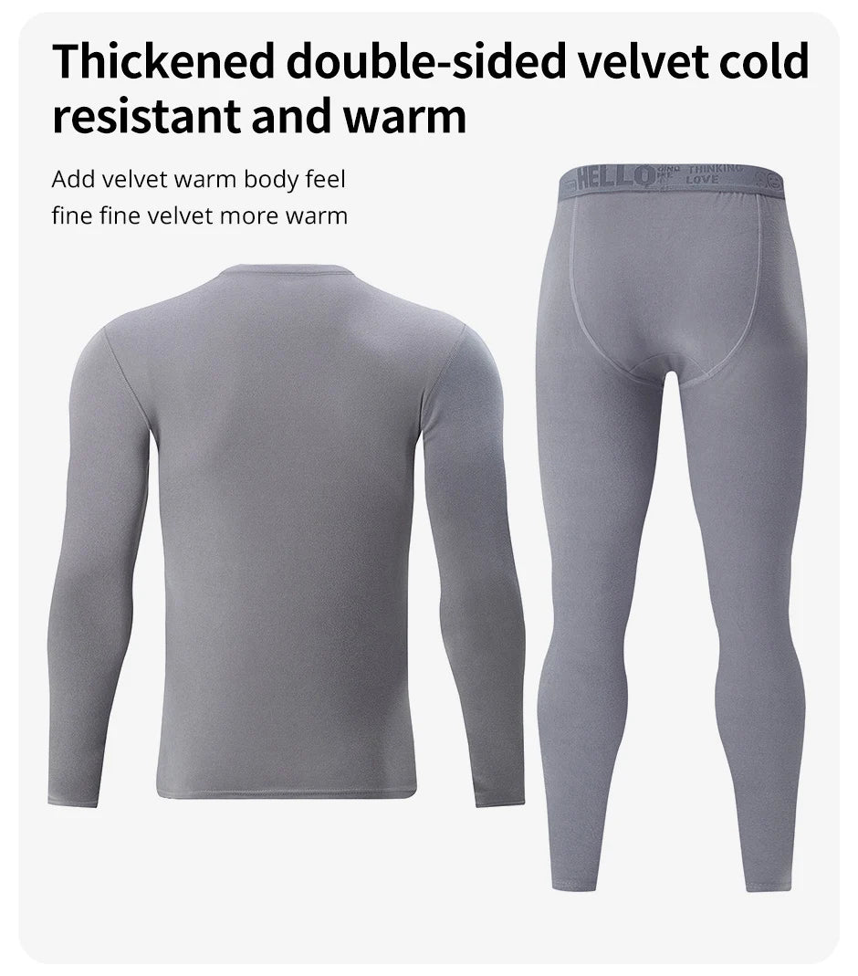1/2/4-Piece Men's Fall/Winter Thermal Underwear Fashion Joker Long-sleeved Trousers Home Suit Youth Sports Elastic Waist Pants