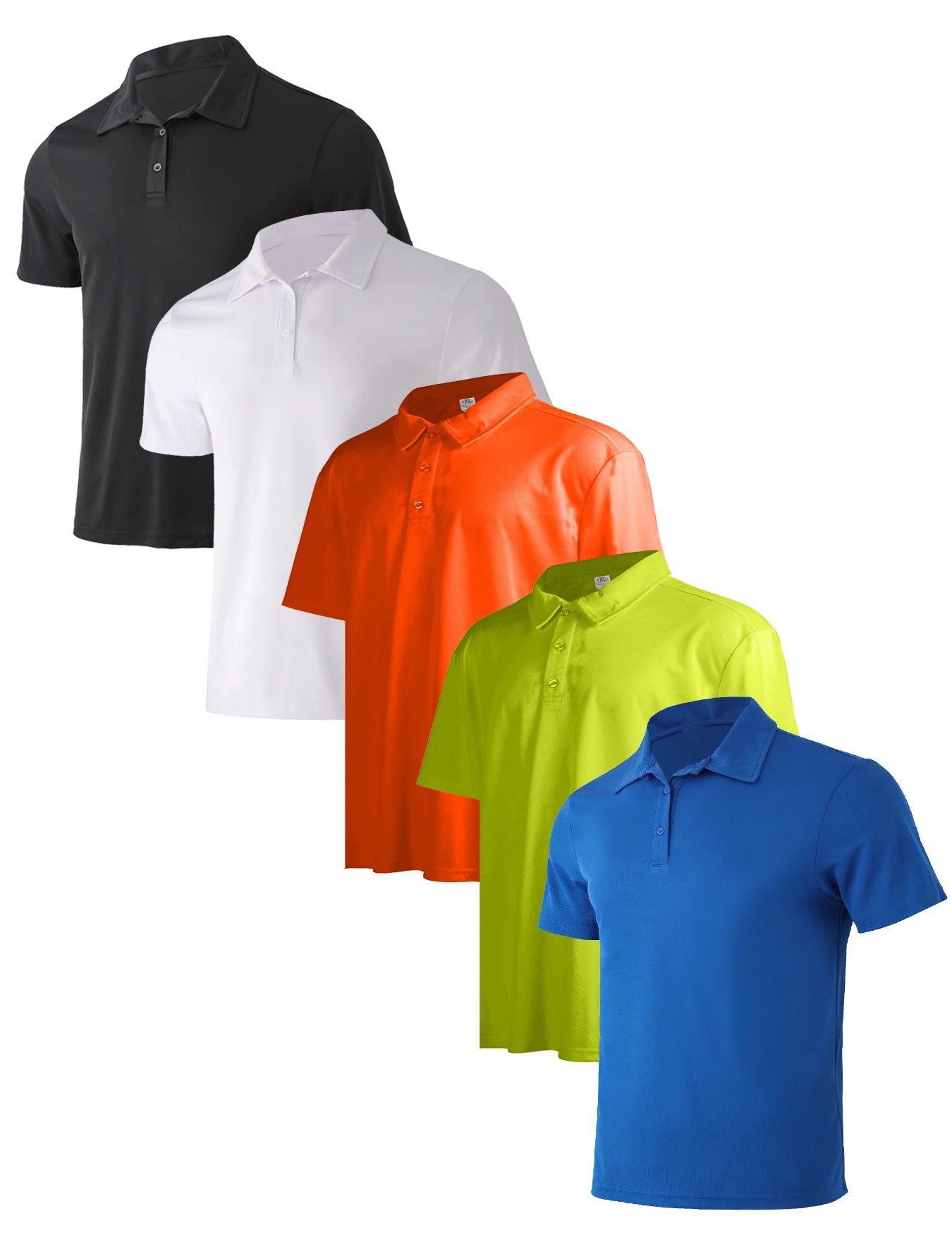 5-piece men's summer solid color short sleeved polo shirt breathable quick drying short sleeved top
