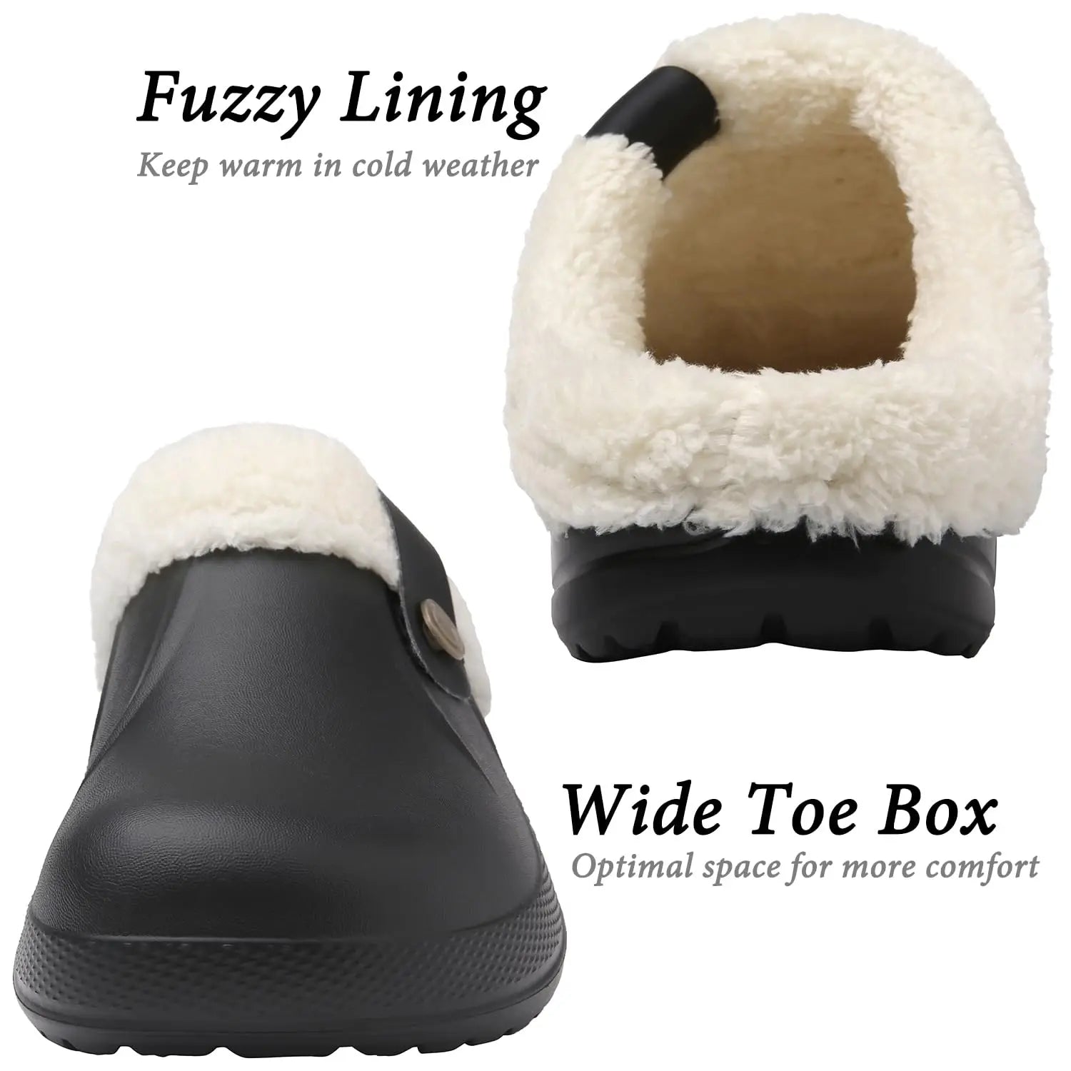New Men Waterproof Slippers Women Men Fur Clogs Slippers Winter Men Garden Shoes Outdoor Antiskid Mules Indoor Soft House Shoes