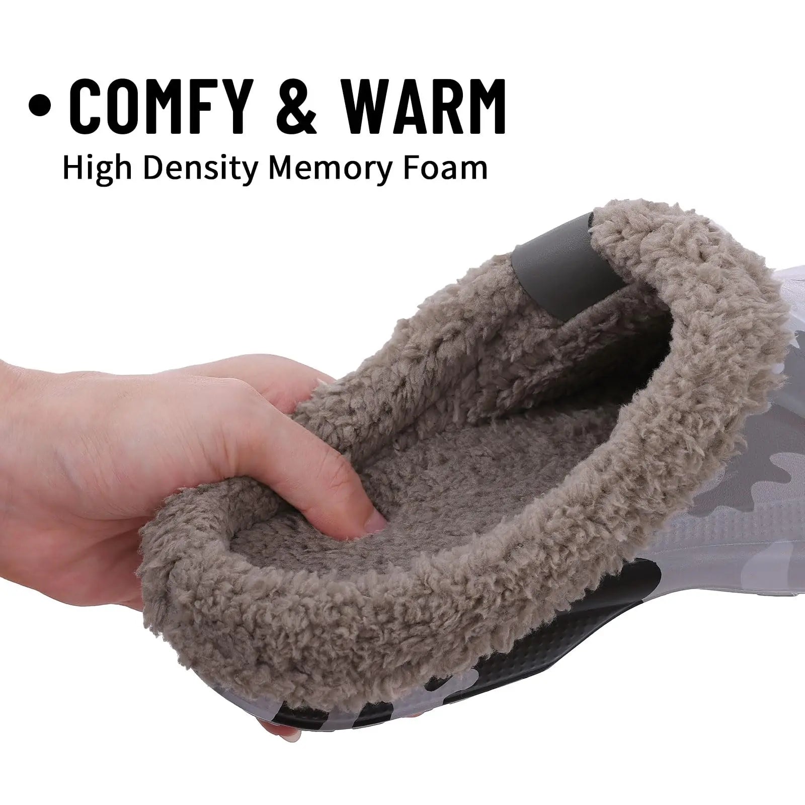 New Men Waterproof Slippers Women Men Fur Clogs Slippers Winter Men Garden Shoes Outdoor Antiskid Mules Indoor Soft House Shoes