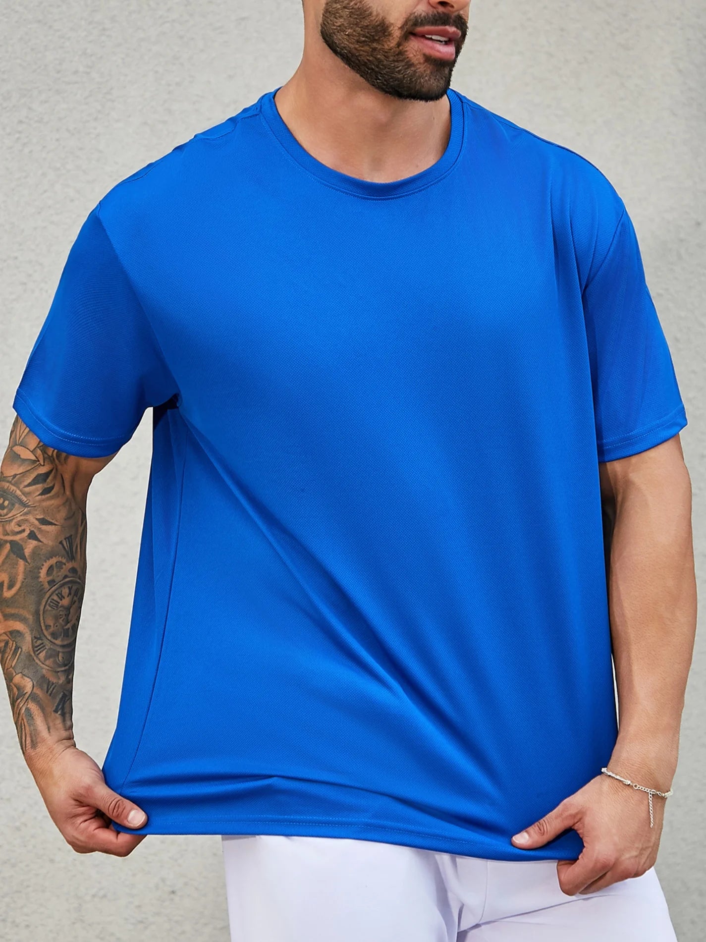 4-piece men's short sleeved T-shirt moisture wicking sun protection UV protection UPF SPF sports T-shirt casual style