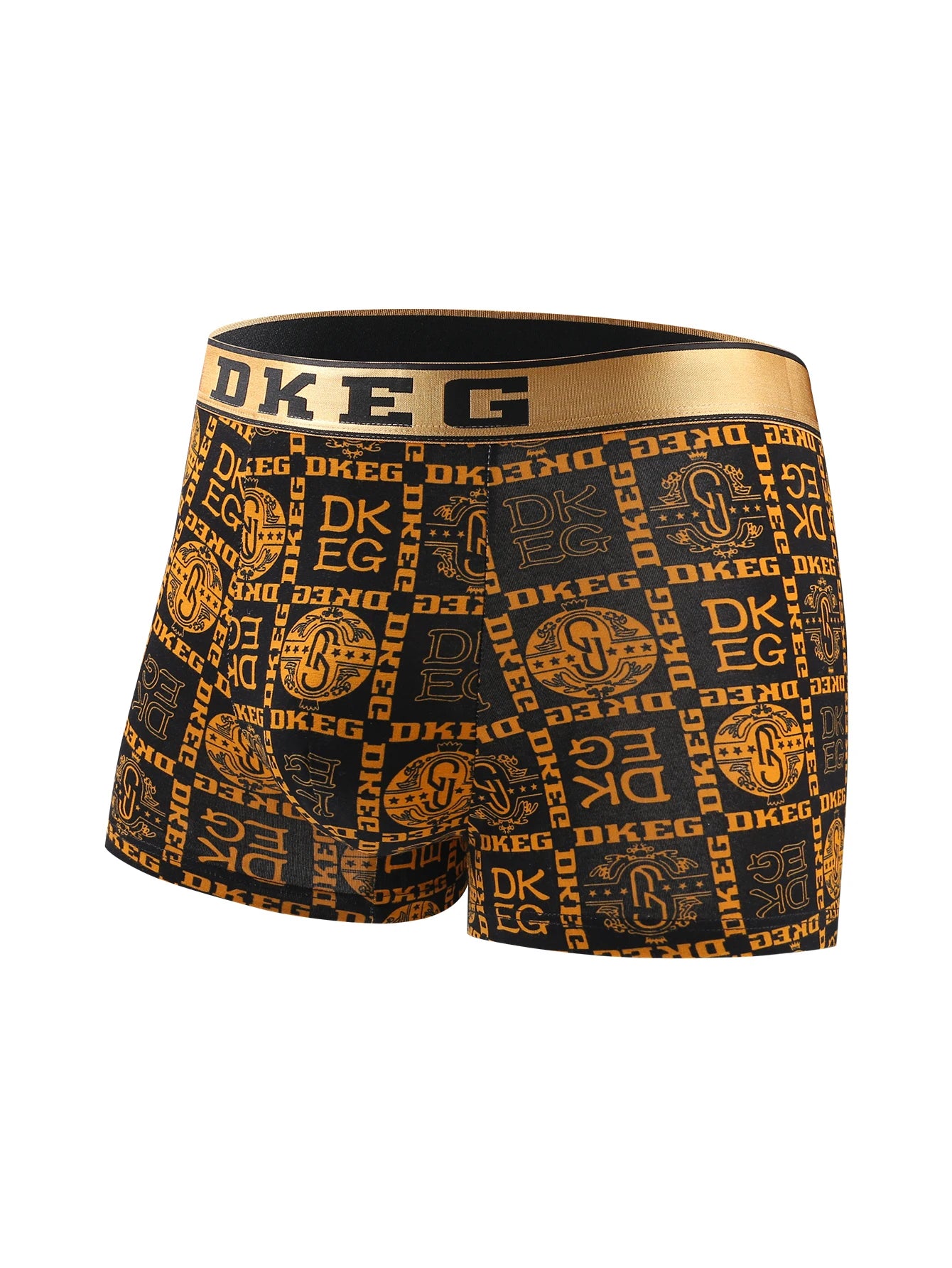 Men's luxurious black gold printed cotton boys' underwear antibacterial breathable boxer shorts 4-pack