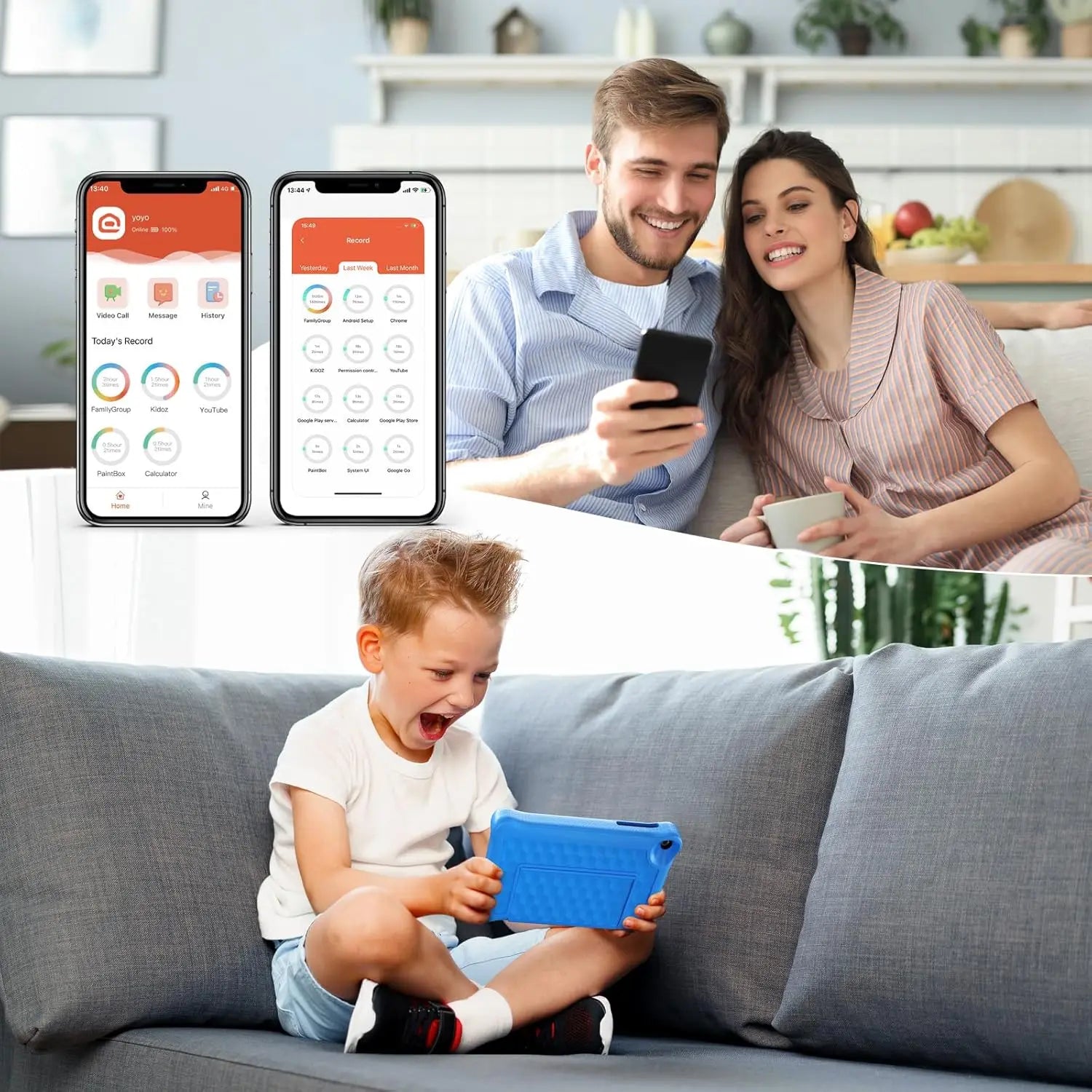 8 Inch Kid Tablet Android 12 Tablets 2GB RAM 64GB ROM 1280 x 800 IPS HD Screen WiFi Bluetooth Dual Camera Parental Control Case