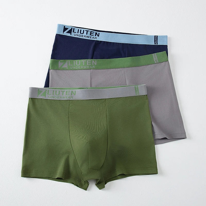 3/4 Pieces Men's Solid Color Casual And Fashionable Underwear Shorts Youth Sports Comfortable Boxer Shorts Sexy Beach Shorts