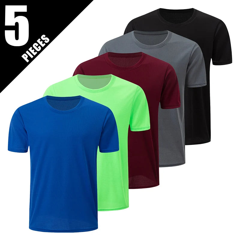 1/2/4 Pcs Men's Leisure Quick-drying Multicolor Short-sleeved Loose and Comfortable Plus Size Teenagers' Sports and Fitness Jack