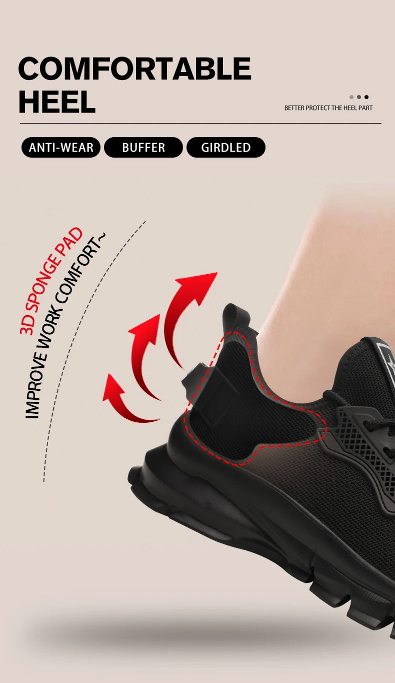 Soft-soled, comfortable, anti-smash, anti-puncture and breathable safety shoes