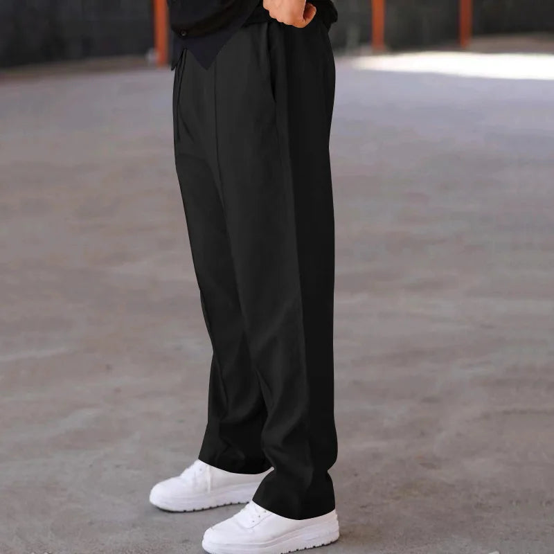 2025 New Thin Pants Men's Spring/Summer Loose Straight Leg Sports Casual Pants American Oversize Long Leg Pants