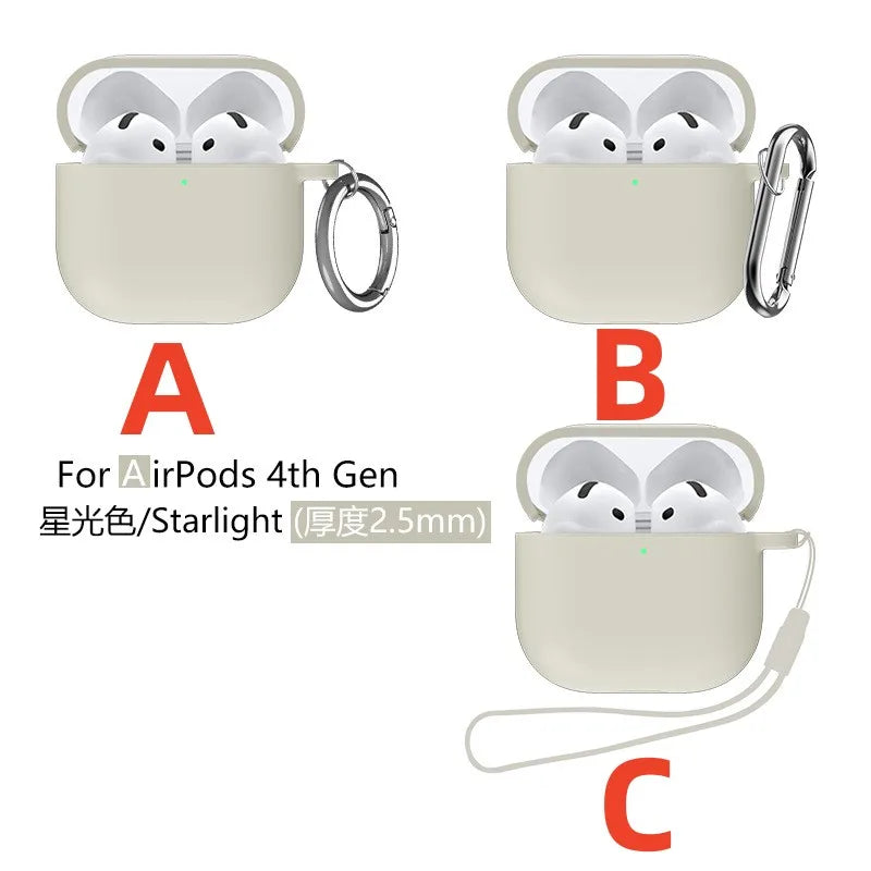New For Airpods 4 Case Silicone Earphone Case with Active Noise Cancellation Shockproof Protective Case for Apple Airpods 4 2024