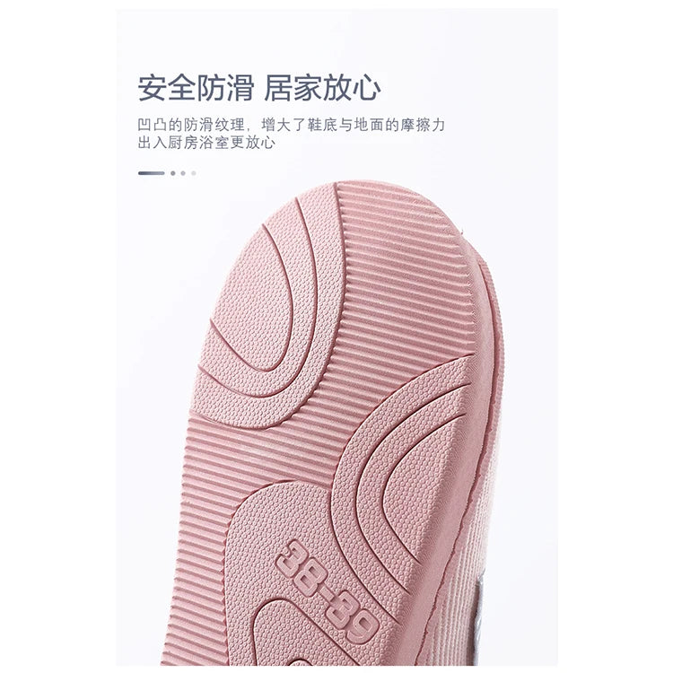 New Winter Household Warm Furry Women Men Shoes Indoor Slippers Bedroom Cotton Slippers  Plush Home Slippers Ladies Flip Flops