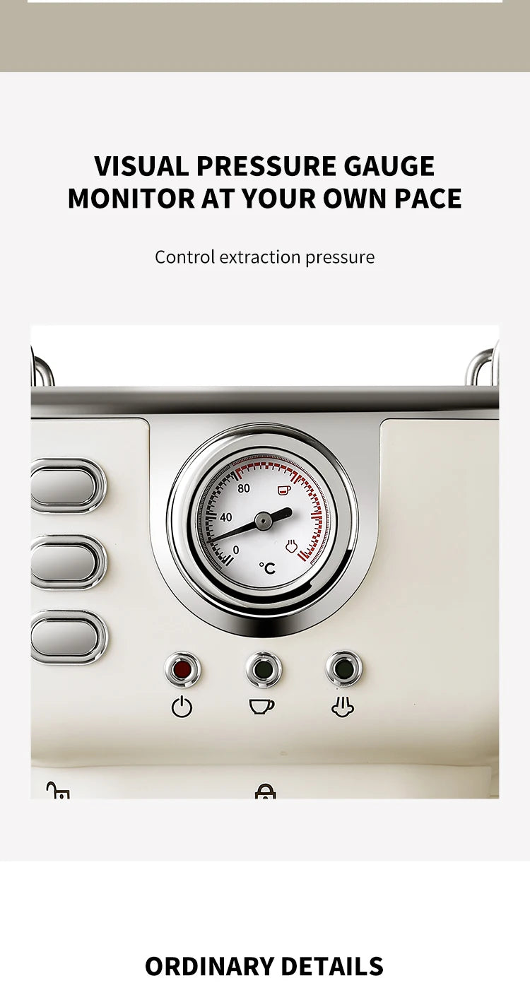 20 Bar Electric Coffee Machine Italian Semi-automatic Professional Expresso Coffee Maker Office Small Coffee Machines 220V