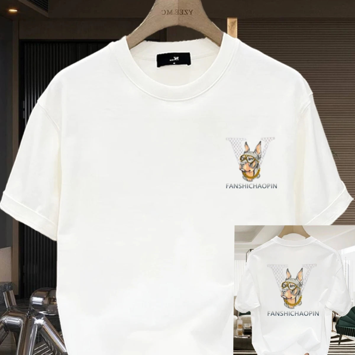 100% Cotton Short-sleeved Young Men's and Women's T-shirts 2024 Summer New Loose Casual Round Neck Designer Printing Pattern