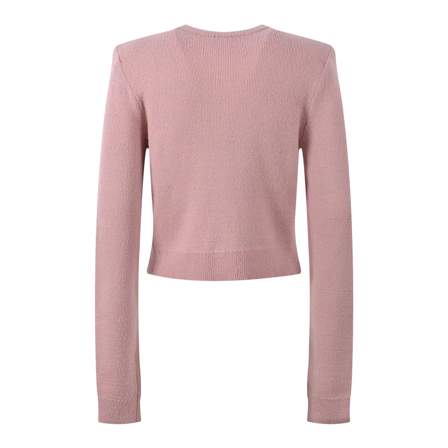2024 French Style Lady Solid Suit Rhinestone O-Neck Long Sleeve Single-Breasted Cardigan Slim Long Skirt Women Knit 2Pcs