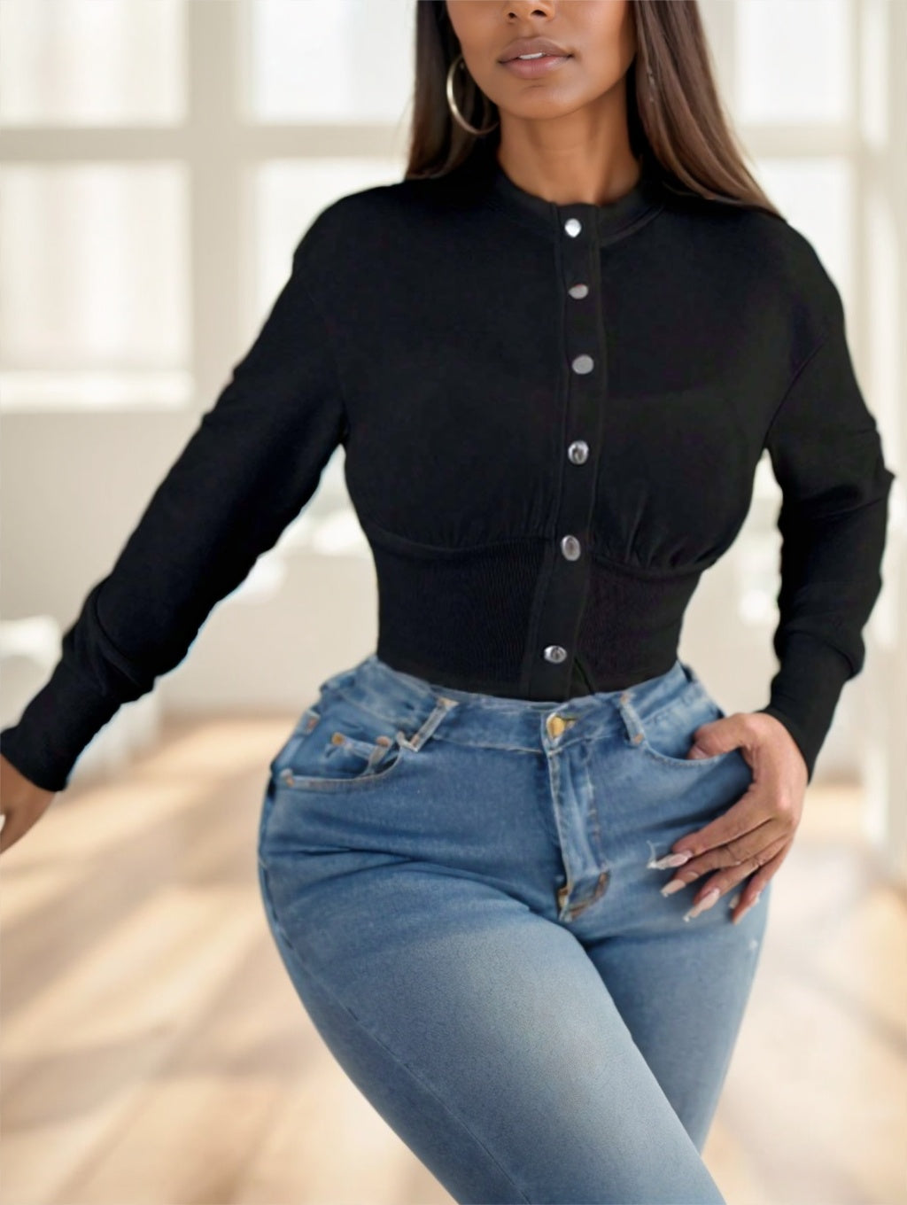 Autumn Casual Plain Color Cropped Jacket