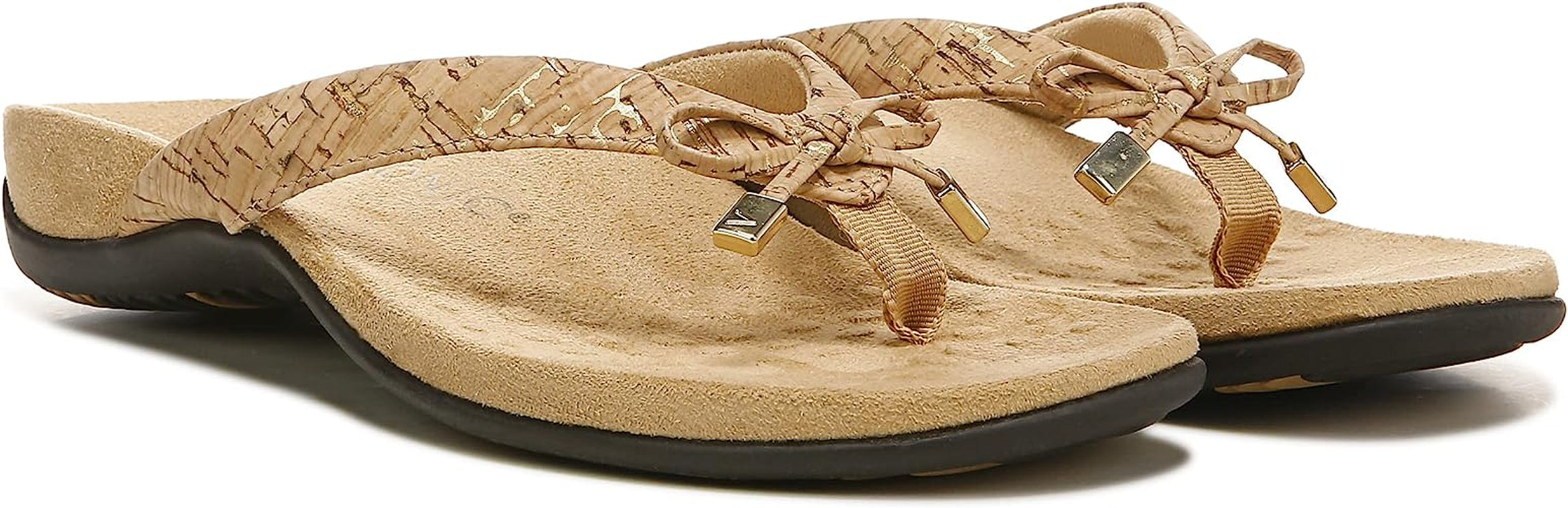 Vionic Women'S Bella Toe-Post Sandal Gold Cork