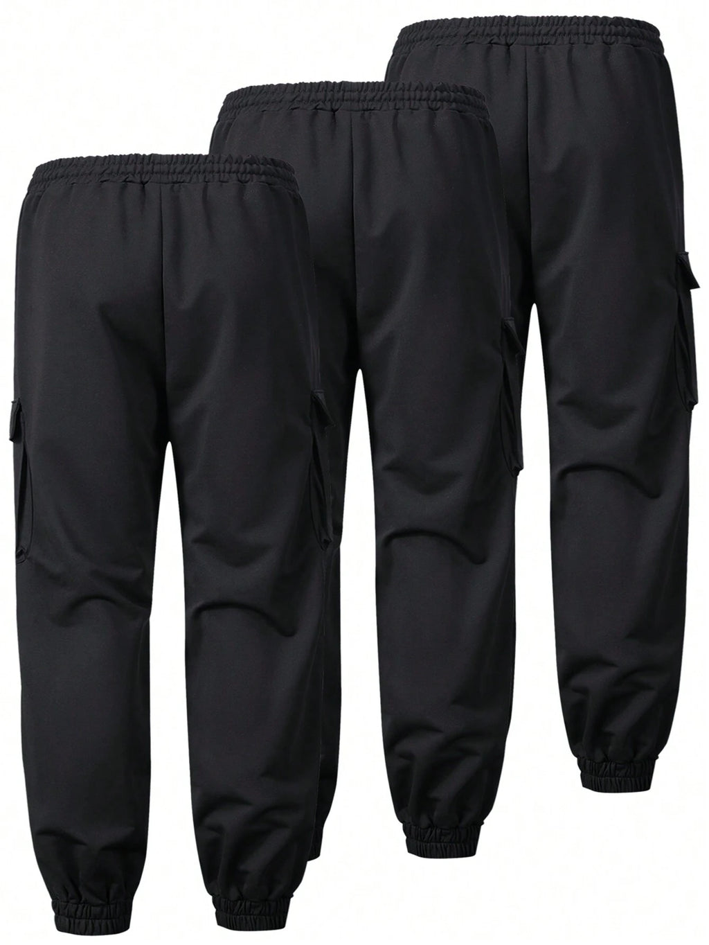 3Pcs/Set Spring and Autumn New Casual Sportswear Men'S Drawstring Waist Cargo Pants