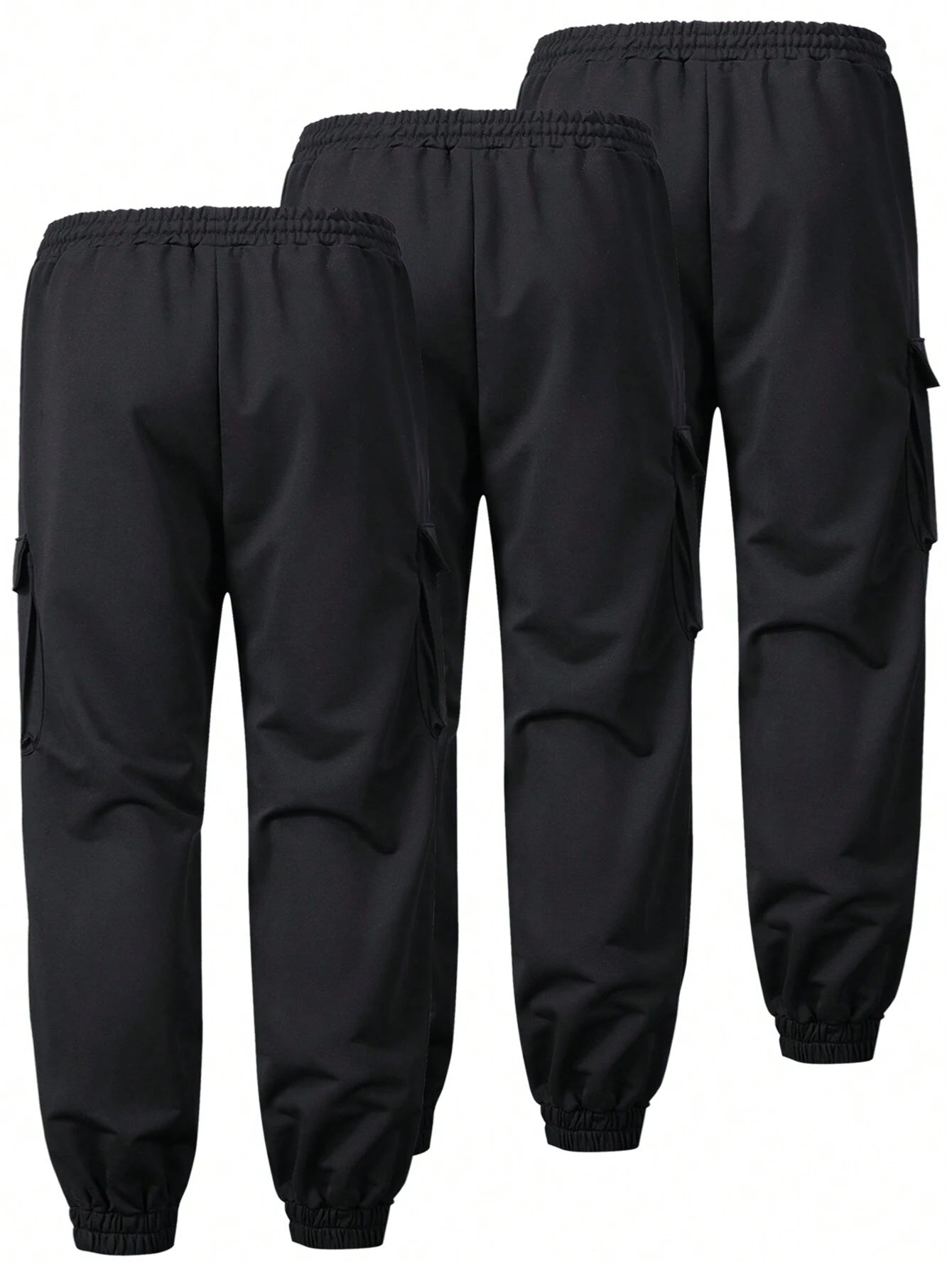 3Pcs/Set Spring and Autumn New Casual Sportswear Men'S Drawstring Waist Cargo Pants