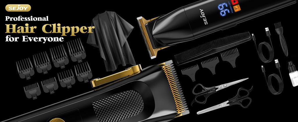 SEJOY 2 Pcs/set Hair Clippers Men Trimmer Kit for Barber Mens Beard Haircut Set Professional Hair Cutting Barber Machines