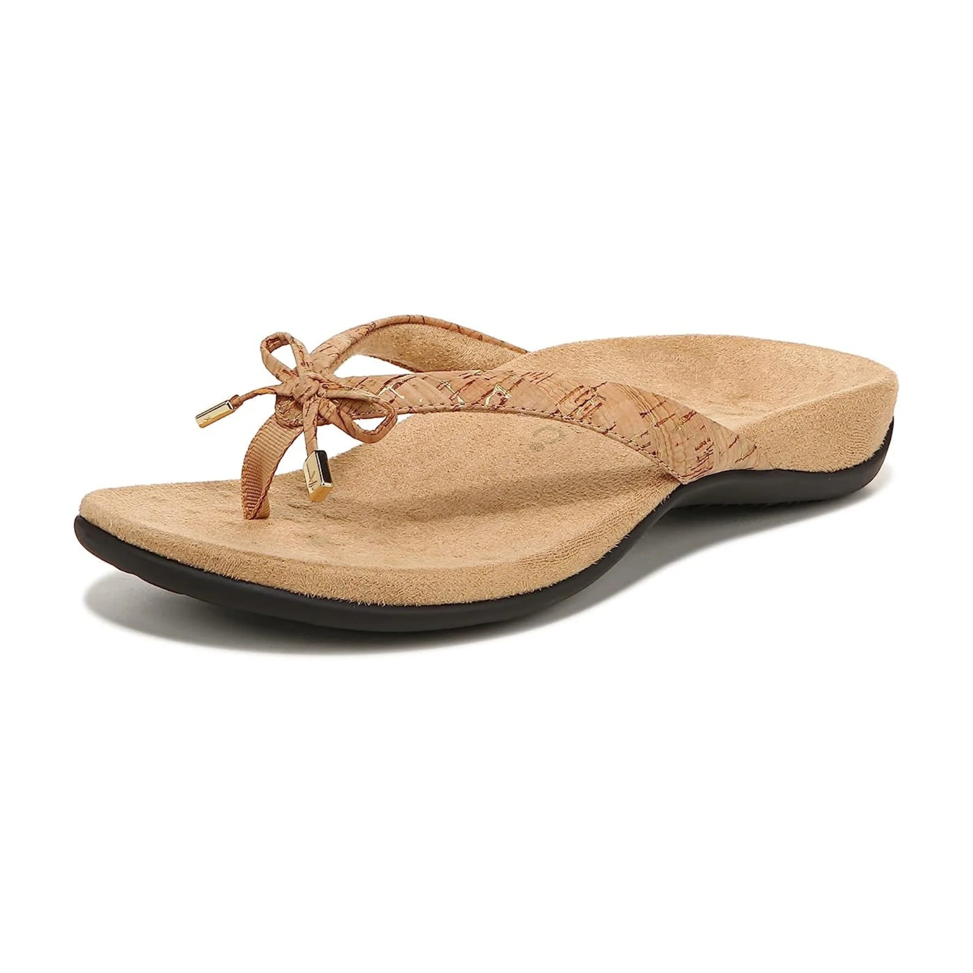 Vionic Women'S Bella Toe-Post Sandal Gold Cork