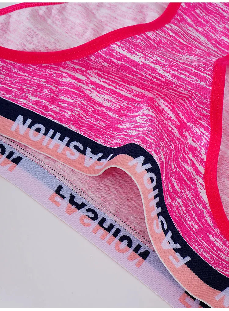 6PCS Low-Rise Letter Print Women's Underwear Set - Stretchy Cotton Blend Briefs with Trendy Decor, Comfy Sleep