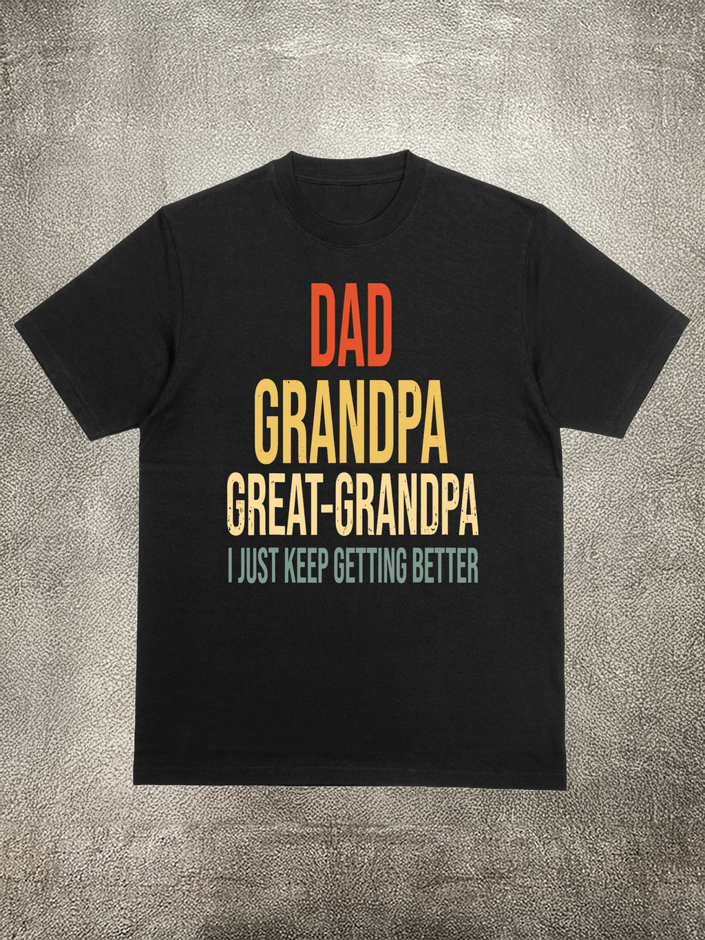 200g Cotton Men's T - Shirt, Fun Text Pattern of Dad - Grandpa - Great - Grandpa, Heat - Transfer Printed, for Daily Casual Wear