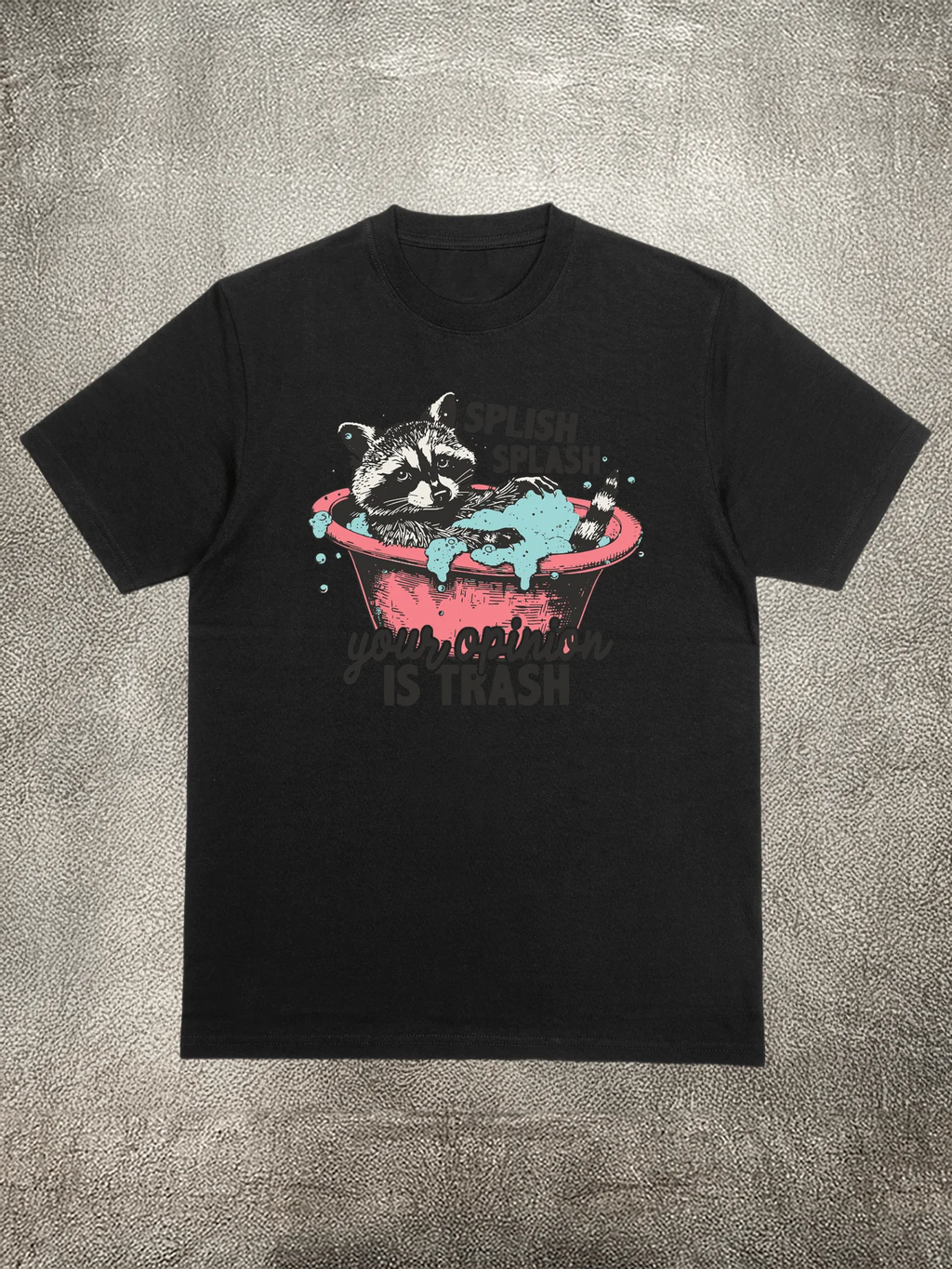 200g Cotton Men's T - Shirt, Raccoon "Your Opinion is Trash" Pattern, Heat - Transfer Printed, for Daily Casual Wear