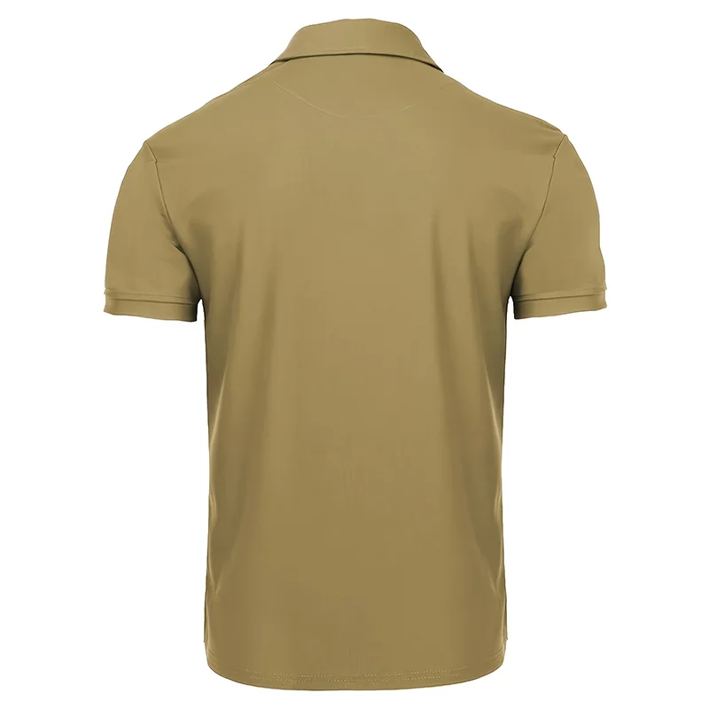 5Pcs Men's Summer Short Sleeve Lapel Shirt Breathable Quick-Drying T-Shirt For Hiking Sports Casual T-Shirt Can Hang Glasses