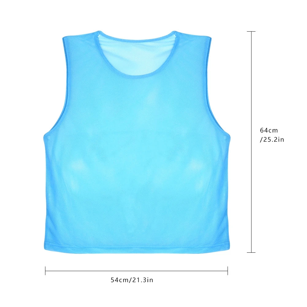 6/12 PCS Adults Children Soccer Training Vest Football Shirts Jerseys Scrimmage Practice Sports Vest Breathable Team Training