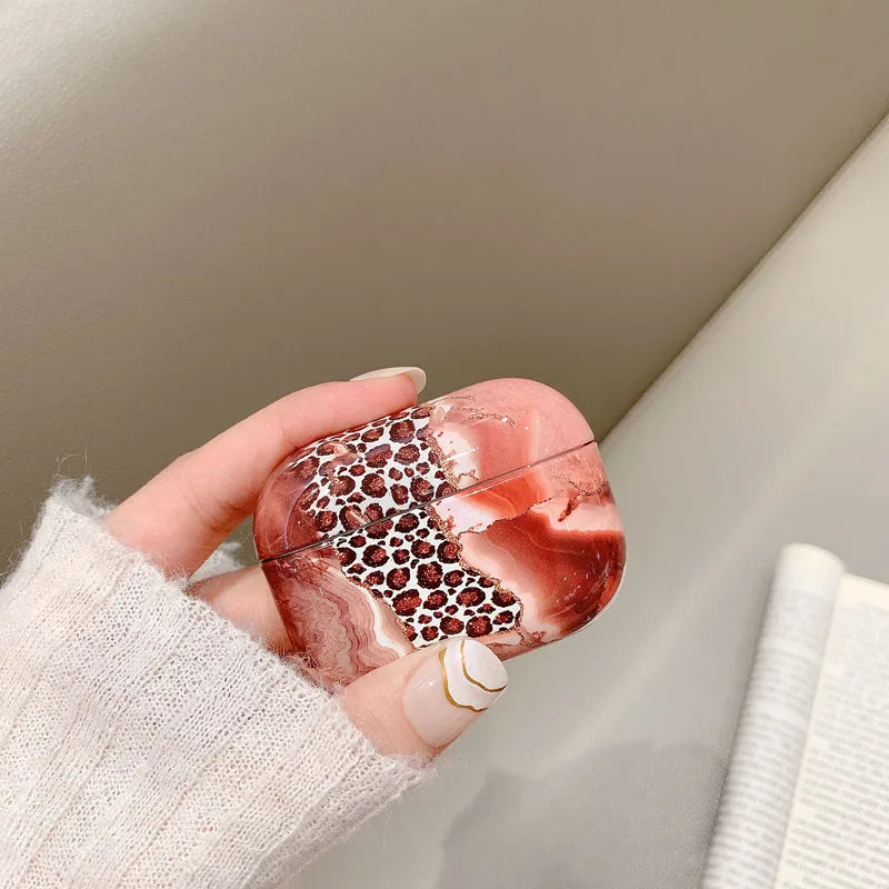 for Airpods Pro 1 2 Case Pink Leopard Airpods2 Zebra Print Split Design PC Cute Airpods Protector Accessories for Airpodspro 3