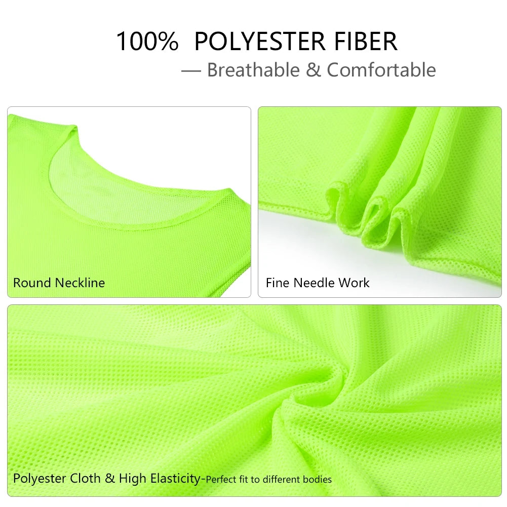 6/12 PCS Adults Children Soccer Training Vest Football Shirts Jerseys Scrimmage Practice Sports Vest Breathable Team Training