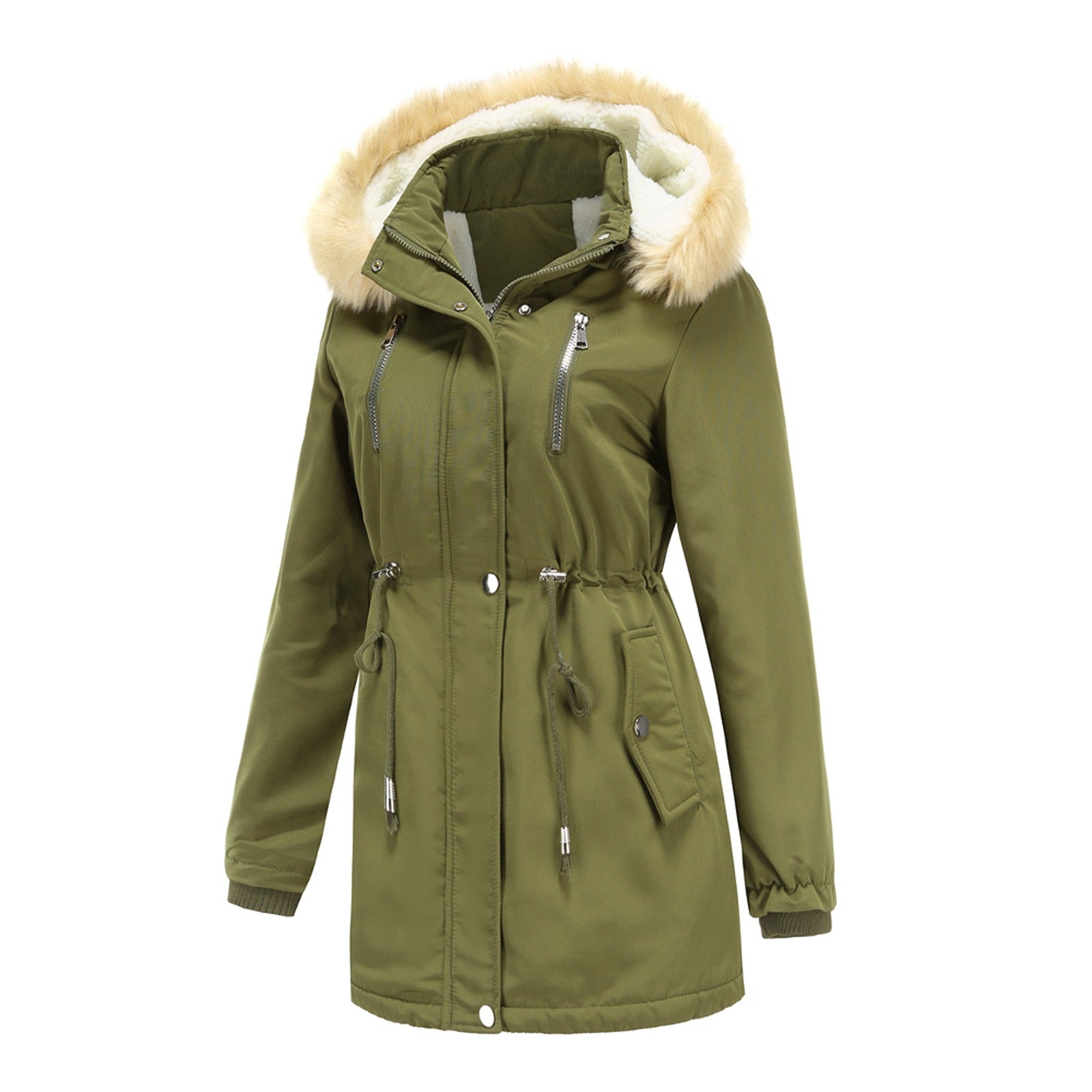 2022 Women Winter Military Coats Cotton Wadded Hooded Jacket Casual Parka Thickness Warm Plus Size Quilt Snow Outwear Abrigos
