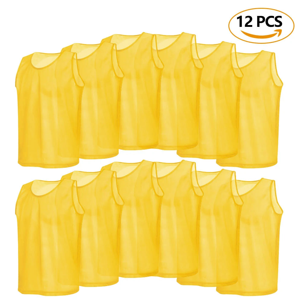 6/12 PCS Adults Children Soccer Training Vest Football Shirts Jerseys Scrimmage Practice Sports Vest Breathable Team Training