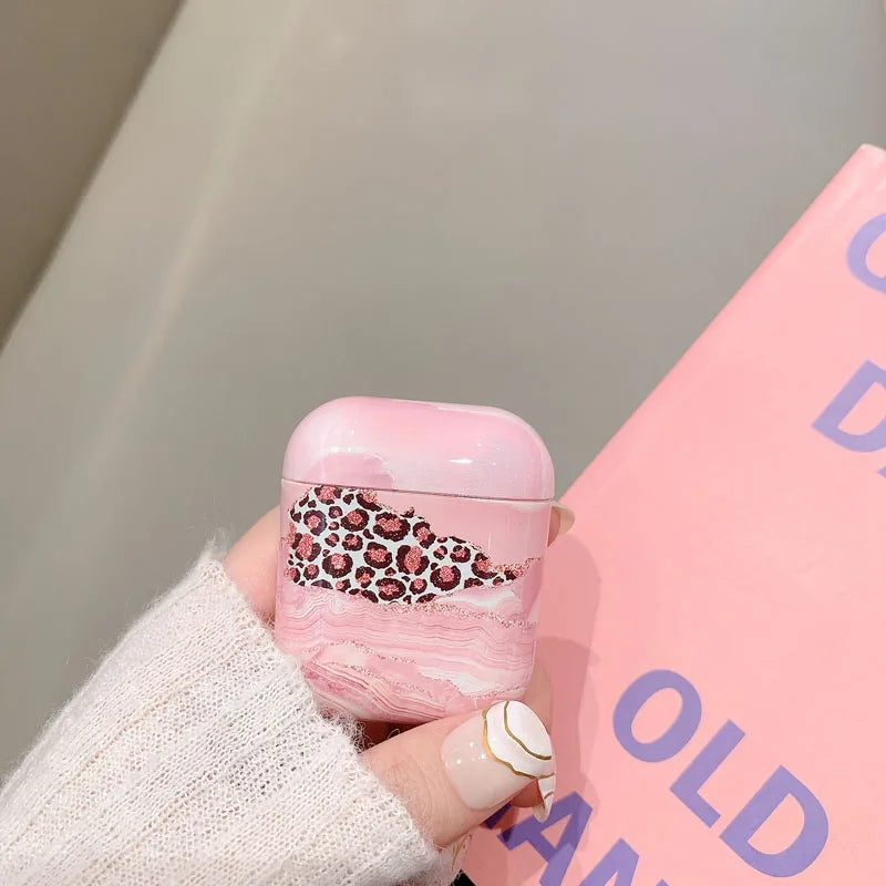 for Airpods Pro 1 2 Case Pink Leopard Airpods2 Zebra Print Split Design PC Cute Airpods Protector Accessories for Airpodspro 3