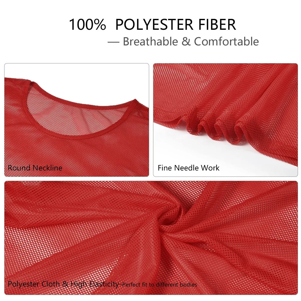 6/12 PCS Adults Children Soccer Training Vest Football Shirts Jerseys Scrimmage Practice Sports Vest Breathable Team Training