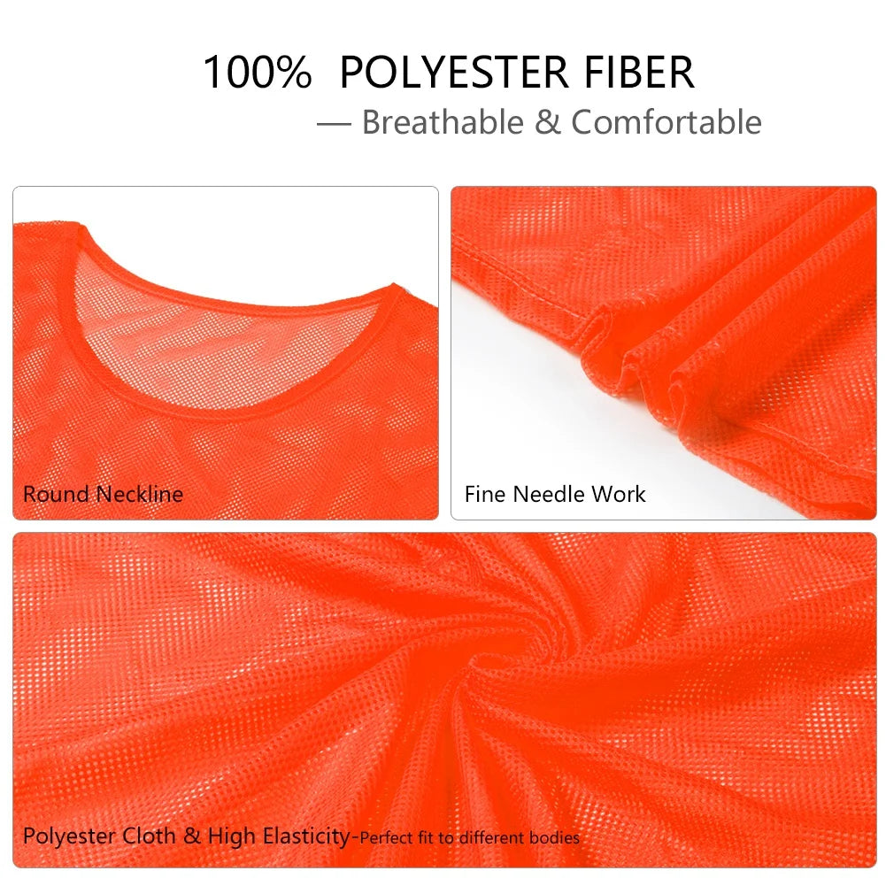 6/12 PCS Adults Children Soccer Training Vest Football Shirts Jerseys Scrimmage Practice Sports Vest Breathable Team Training