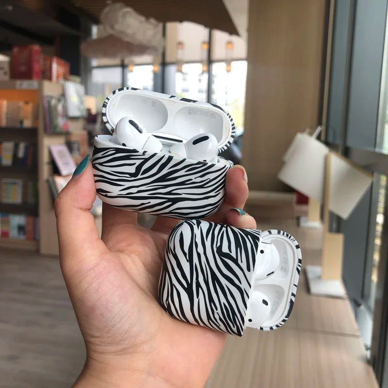 for Airpods Pro 1 2 Case Pink Leopard Airpods2 Zebra Print Split Design PC Cute Airpods Protector Accessories for Airpodspro 3