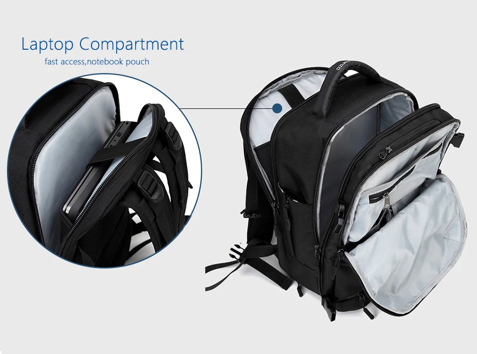 OZUKO New Men Backpack for 15"17" Laptop Backpacks Water Repellent Multifunction Bag USB Charging Travel Backpack Large Mochila