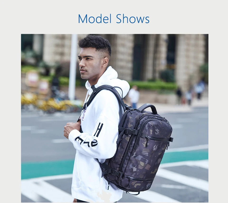 OZUKO New Men Backpack for 15"17" Laptop Backpacks Water Repellent Multifunction Bag USB Charging Travel Backpack Large Mochila