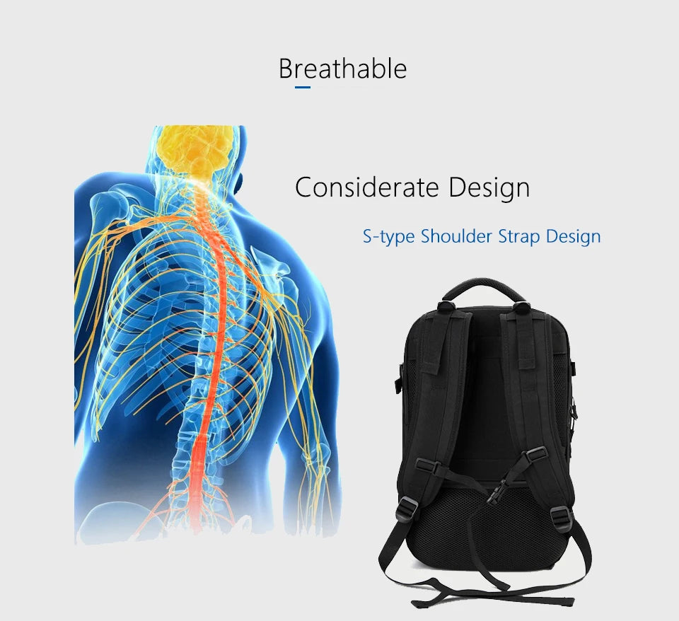 OZUKO New Men Backpack for 15"17" Laptop Backpacks Water Repellent Multifunction Bag USB Charging Travel Backpack Large Mochila