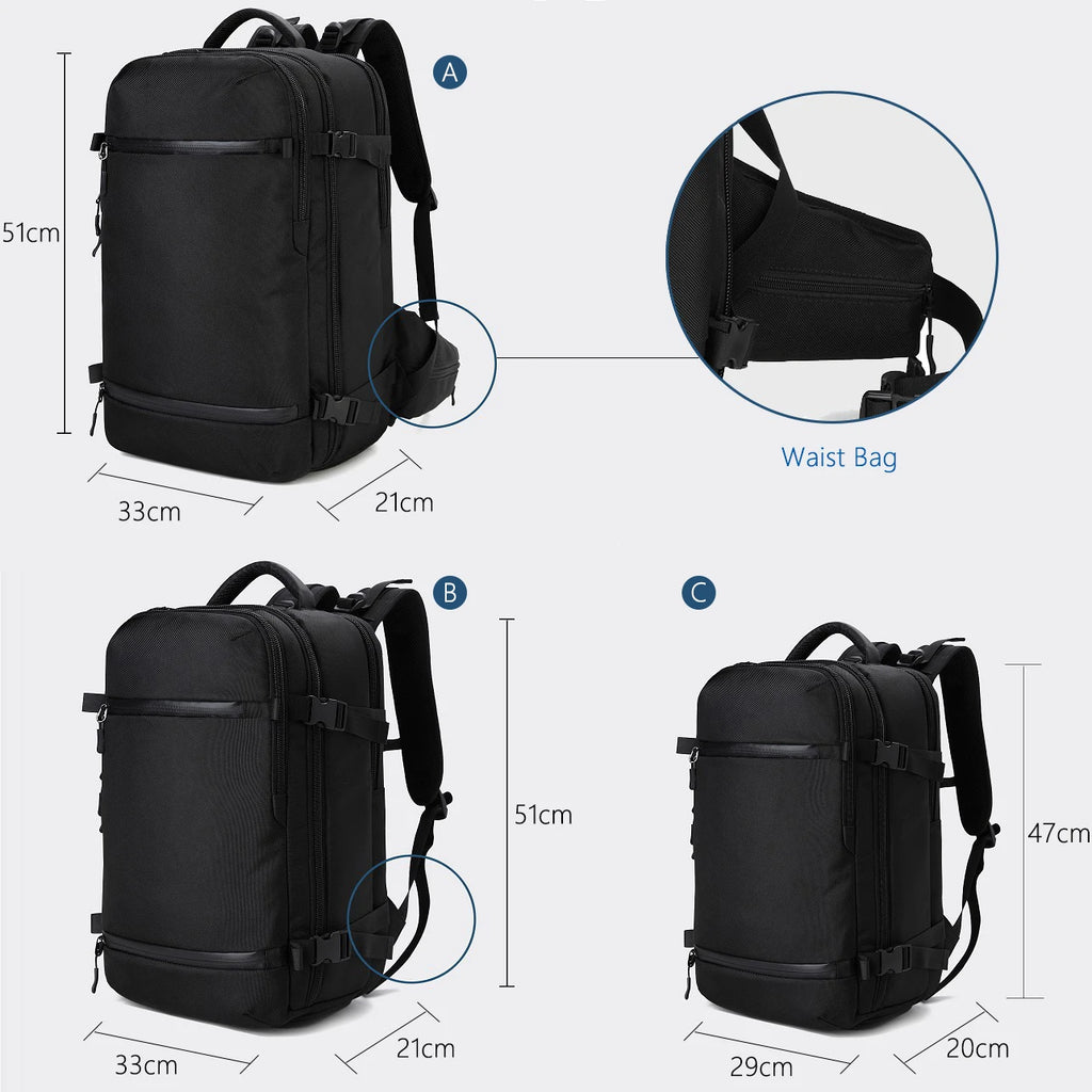 OZUKO New Men Backpack for 15"17" Laptop Backpacks Water Repellent Multifunction Bag USB Charging Travel Backpack Large Mochila
