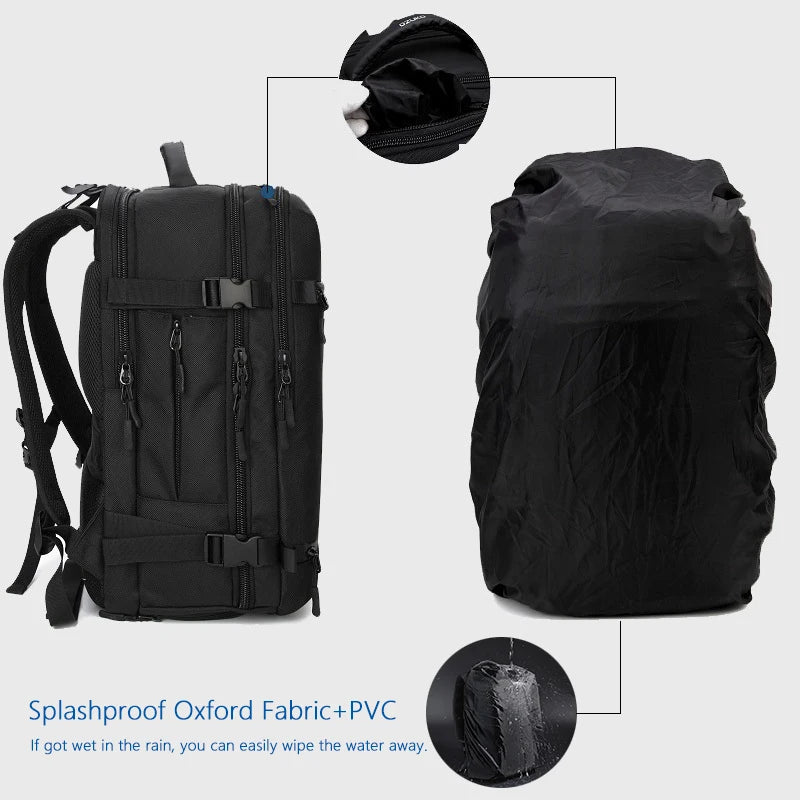 OZUKO New Men Backpack for 15"17" Laptop Backpacks Water Repellent Multifunction Bag USB Charging Travel Backpack Large Mochila