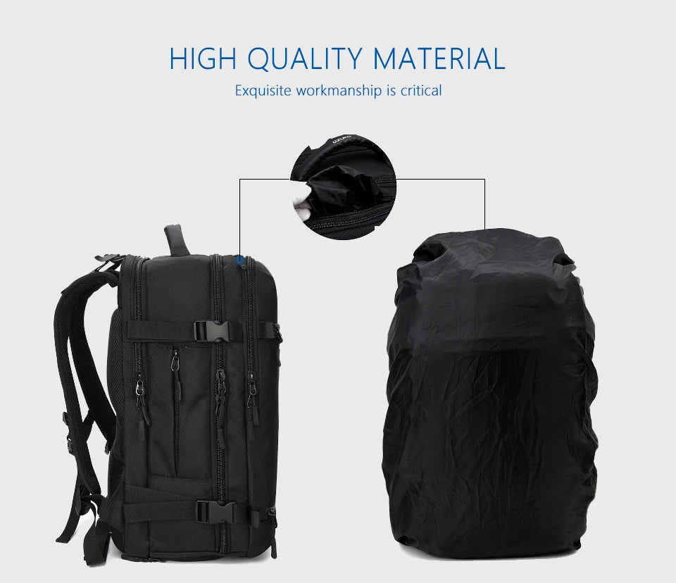 OZUKO New Men Backpack for 15"17" Laptop Backpacks Water Repellent Multifunction Bag USB Charging Travel Backpack Large Mochila