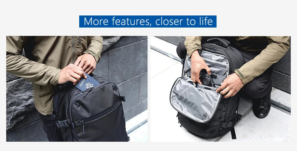 OZUKO New Men Backpack for 15"17" Laptop Backpacks Water Repellent Multifunction Bag USB Charging Travel Backpack Large Mochila