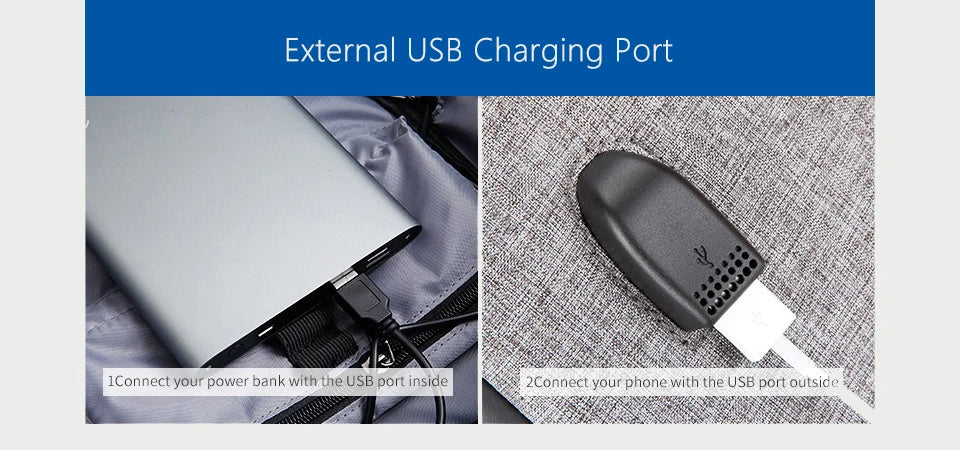 OZUKO New Men Backpack for 15"17" Laptop Backpacks Water Repellent Multifunction Bag USB Charging Travel Backpack Large Mochila