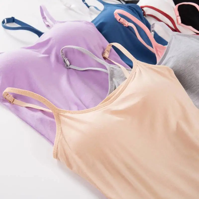 2021 Women Padded Bra Tank Top Women Spaghetti Cami Top Vest Female Camisole With Built In Bra