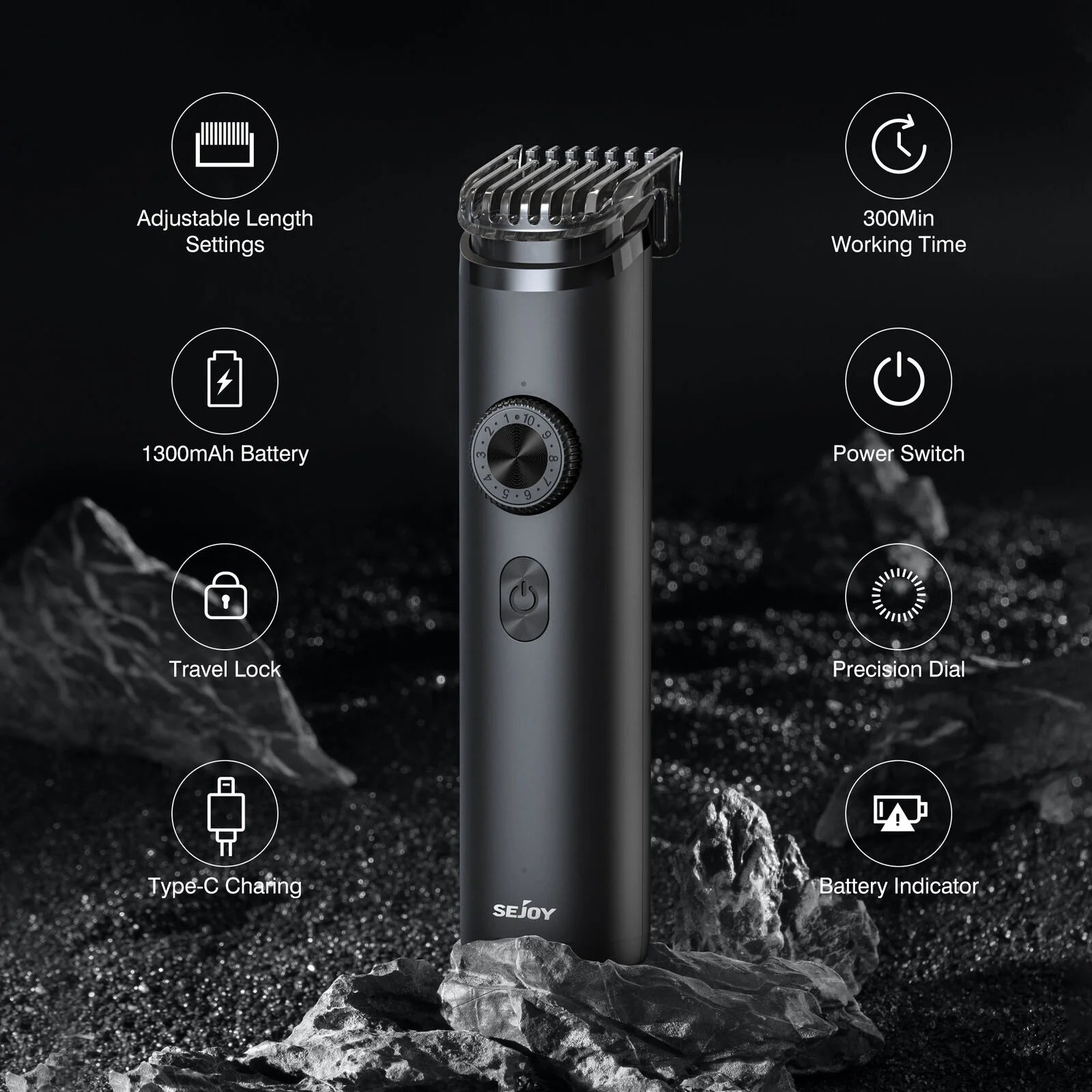 Sejoy Professional  Hair Clippers for Men Trimmers Set for Barber Cordles with LED Display Slick Hair Cut Self-Sharpening Blades