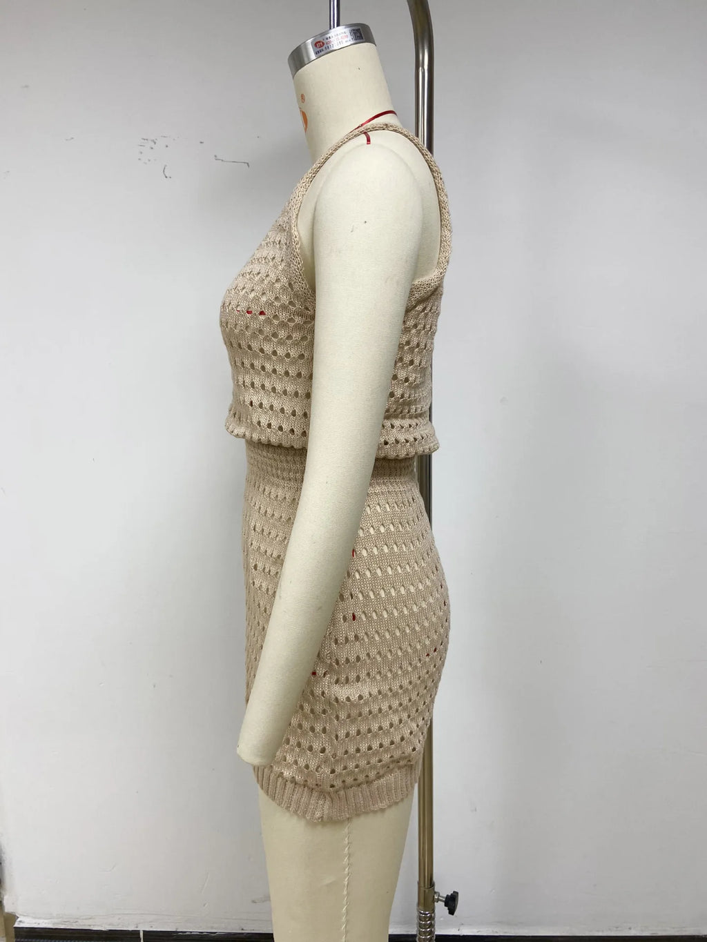 Summer Hollow Out Knitting Mini Spaghetti Strap Dresses Women Sexy V-neck Backless Vacation Beach Dress Casual Beachwear Vestido