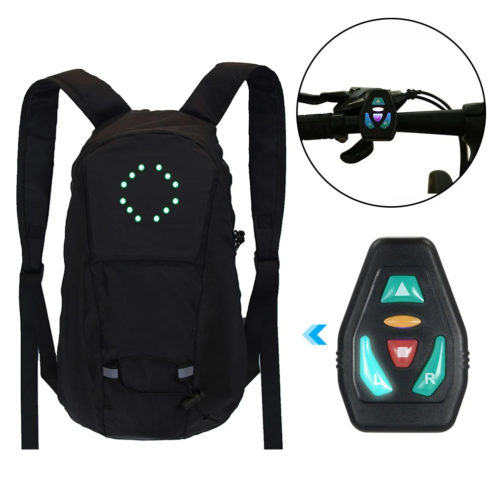 Backpacks Men Bicycle Cycling Bag Wireless Remote LED Turn Signal Light Designer Knapsack Male Rucksuck Men‘s Travel Backpack