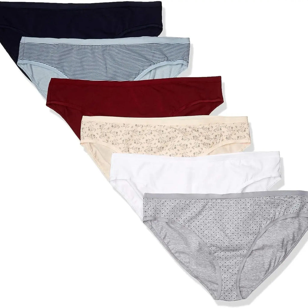 Amazon Essentials Women's Cotton Bikini Brief Underwear (Available in Plus Size), Multipacks
